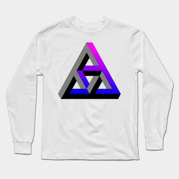 Even more impossible triangle with blue to cyan gradient Long Sleeve T-Shirt by TRIME